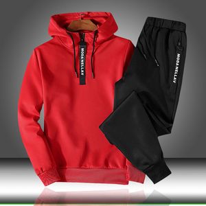 Mens Trailtsits Sonbahar kapüşonlu kapüşonlu ve eşofmanlar moda erkekler rahat kalın spor giyim sweatshirts jogger erkek 221130