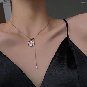 Chains Real Gold Copper Plating Flower Trace Star Light Luxury Niche Design Exquisite Micro Inlaid Necklace Female Clavicle Chain
