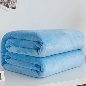 Blanket 507070100cm Soft Flannel Blanket Solid Color Thickened Warm Sheets Throw Rug Home Sofa Bedding 221130