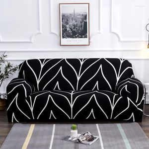 Stolskydd Wujie Europe Style Black Elastic Universal Sofa Cover för vardagsrumskuddar Protector Antiskid Stretch Couch Set