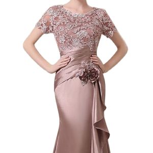 Mother of the Bride Dresses Satin Bridal Floral Wedding Dress Applied Lace Elegant Luxurious 2022 Large Size NEW IN