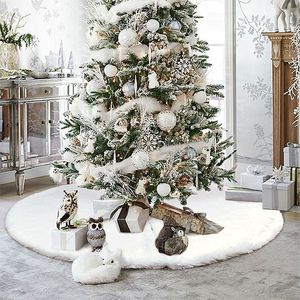 Dekoracje świąteczne 1PC Drzewo spódnica biała dywan basena podłogowa okładka do dekoracji domu Rok 221130