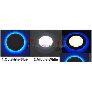 Led Panel Lights Downlight 6W 9W 16W 24W 3 Modes Lighting Light Round Square Acrylic Blueaddcool/Warm White Recessed Ceili Dhvf1