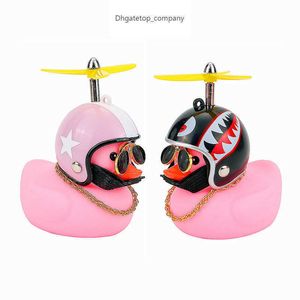 Helmet Broken Wind Small Pink Duck Car Goods Gift Yellow Cute Accessories Interior Auto Decoration Ornament