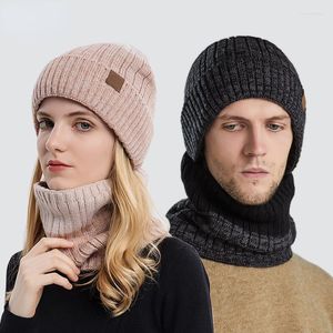 Berets Outdoor Wool Hat For Men And Women Lovers Neutral Knitting Plush Thick Thermal Cap on Sale