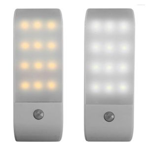 Night Lights USB Rechargeable Motion Sensor Lamp Kitchen Under Cabinet Light Bedroom Stairs Wall 12LED Closet Wardrobe