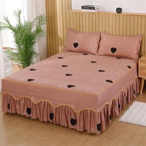 Gonna da letto 1pc Lenzuolo con angoli singolo matrimoniale Queen King Size Euro Style 100 Gonne in microfibra Biancheria con coprimaterasso elastico 221129