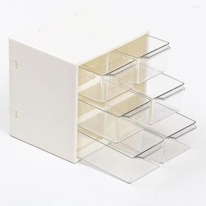 Storage Boxes Practical Makeup Holder Desktop Supplies Dustproof Durable With Handle 6 Grids Cosmetic Box Organization