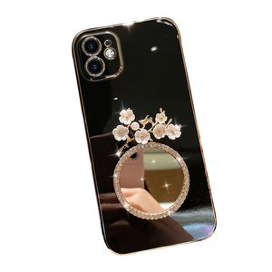 Fashionable Rhinestone Mirror Apple 14 Cell Phone Cases Advanced Sense 3D Diamond-encrusted Flower Case For IPhone14 Pro max 13 12 11 plus XR Clear Protective Cover