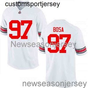 Dikişli Ohio State Buckeyes #97 Joey Bosa White NCAA Futbol Forması Özel herhangi bir isim numarası XS-5XL 6XL