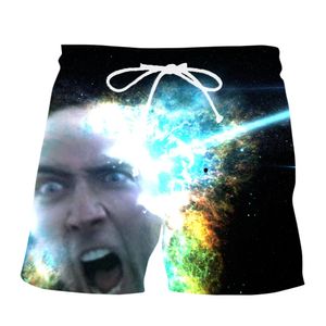 Hip Hop Sportwear Punk Casual Loose Pants Autumn Men Print Cool Print Famous Ator Nicolas Cage 3D Shorts 008