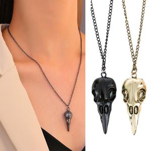 Collane a pendente vintage 3d raven cranio collana per donna 2022 Testa di pecora alla moda Crow unisex Gioielli gotici Gifts