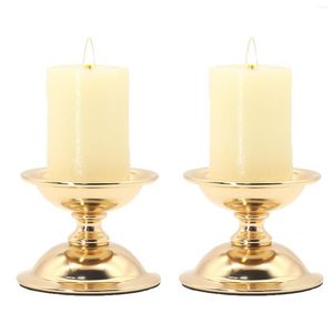 Portacandele 2 pezzi colore dorato candeliere supporto artigianale in ferro per pilastro conico palo tea light festival home bar tavolo scrivania decori regalo