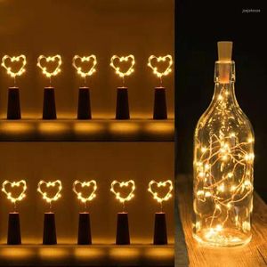 Strings 6pcs Wine Cork Bottle String Lights Copper Wire Fairy Holiday LED Light For Christmas Party Year Wedding Decoration