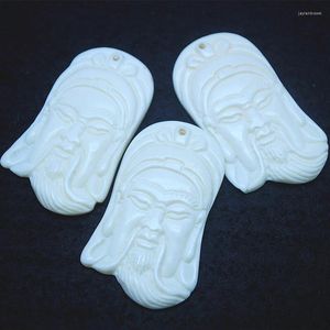 Naszyjniki wiszące 3PCS Nature Bone Koraliki Markiz Guan Yu China God Natural Material Akcesoria