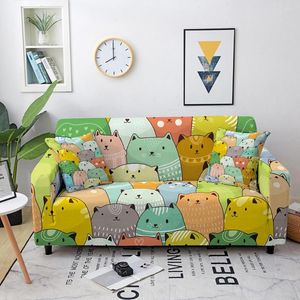 Chair Covers Cartoon Animal Kitten Character Pattern Print Fashion Sofa Cover Dressing Table Decorations Home Accessories And Tool