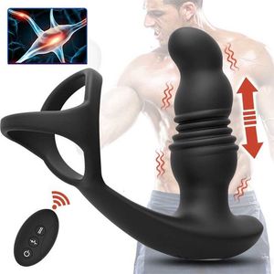 Brinquedo sexual massageador vibrador anal telescópico próstata butt plug vibrador feminino atraso ejaculação bloqueio anéis brinquedo masculino produto erótico