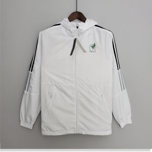 22-23 Chaqueta de hombre de México deporte de ocio rompevientos Jerseys con cremallera completa rompevientos con capucha abrigo de moda para hombre Logo personalizado