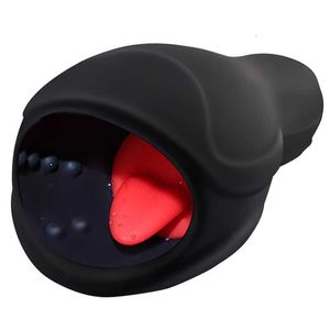 Sex Toy Massager artificial Cunt Vibrator Penis Delay Trainer Massager Tongue Licking Automatic Oral Climax Ass Stimulator Toys for Men