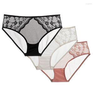Women's Panties Women's Sexy Mid-Rise 3 Piece Set Women's Cotton Crotch Antibacterial Hip Lift Briefs Ultra-thin Lace Hollow