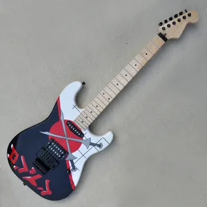 Fábrica de vendas diretas guitarra elétrica bordo de rock bordo bordo de bordo preto hardwares pode ser modificado conforme necessário