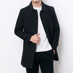 Men's Trench Coats Autumn Winter Casual Mens Overcoat Thick Windbreaker Coat Plus Size Long Black Male Outerwear Boys 4xl