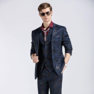 Erkekler Suits Mens 2022 Tek İş Düğmesi Terzi Çentik Yakışıklı Yakışıklı Beyefendi Smokin Düğünü Erkekler için 3Pieces 990