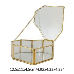 Jewelry Pouches Wedding Ring Box Storage Glass Terrarium Greenery Bearer Succulent For