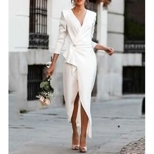 Party Dresses Fashion Woman Irregular Slim Long Dress Autumn Winter Long Sleeve V-neck Female Sexy Solid High Waist Pullover Casual Dresses T220930