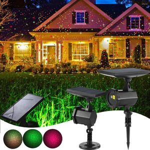 Zonne -powered sky star podium Spotlight Kerst Laser Projector Licht IP65 Outdoor Landscape Garden Lawn Lamp