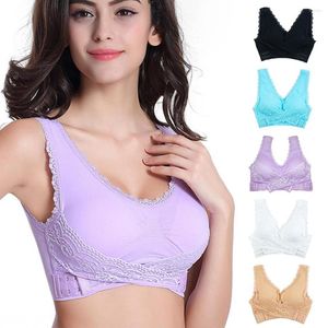 Yoga -Outfit Frauen Sport Bra Ladies'plain Farbgeschwindigkeit ohne Rahmenseite Spitzenspitzen Vollkasse Weste