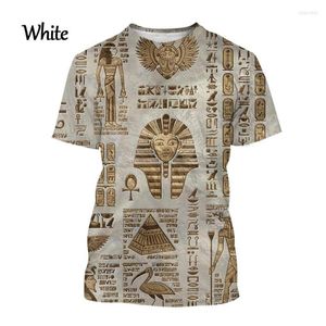 Męskie koszule 2022 Starożytny egipski bóg Eye 3d Horus Print Short-Sleeved Funny Street Men and Women HARAJUKU T-shirt