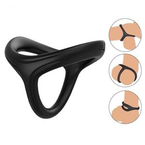 Sex Toy Massager new Silicone Cockring Male Chastity Belt Toys for Men Penis Rings Delay Ejaculation Lock Scrotum Stretcher