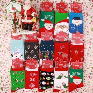 Women Socks 27 Style Christmas Series Cotton 2023 Years Funny Happy Cartoon Long Xmas Santa Claus Tree Snowflake