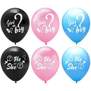 Parti Dekorasyon Erkek Kız Balonları 12 inç Cinsiyet O veya o lateks balonlar siyah mavi pembe beyaz şişme globos oyuncakları bebek duş doğum günü dekor malzemeleri