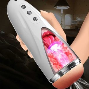 Brinquedo sexual massageador máquinas brinquedos masculino masturbador erótico copo realista ponta de língua e boca vagina buceta boquete Stroker vibratório