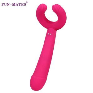 Massageador de brinquedos sexuais Vibrador de cabeça dupla para homens Mulheres brinquedos clitóris g spot Anal Massagem Anal Silicone Stick Stimulator Toy Shop