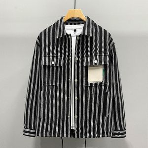 Camicie casual da uomo YASUGUOJI Autunno 2022 Camicia a righe moda di alta qualità Uomo Manica lunga Uomo Capispalla Abbigliamento chic da uomo