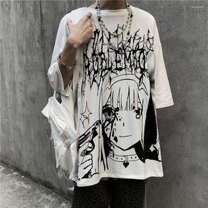 Erkek Tişörtler Kadın Erkekler Gotik Anime Gömlek Hip Hop Top Tees Büyük Boy Sokak Giyim Harajuku T-Shirt Kısa Kollu Alt Tee Giysileri