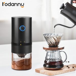 Manual Coffee Grinders Rodanny Electric Grinder Automatic Beans Mill Portable Espresso Machine Maker For Cafe Home Travel USB Rechargeable 220930