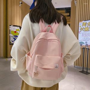 Sırt çantası moda seyahat temel çanta sırt çantaları tiki tarzı okul çantası düz renkli sevimli kitap çantası genç kızlar kadınlar için