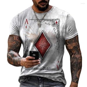 Herren T-Shirts Sommer Mode Poker Plaid Quadrat 3D Gedruckt Herren T-shirt Casual O Kragen Kurzarm Lose Große Top 6XL