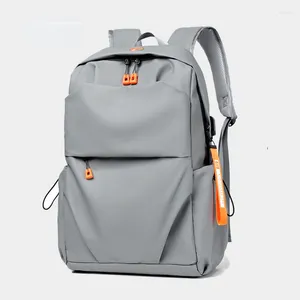 Backpack Simple Grey Casual Solid Business Commuter Computer Bag Student School Bags Mens Bookbag