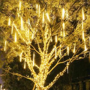 Strings 30/50cm 8 Tube Outdoor Meteor Shower Rain LED String Lights Christmas Tree Decorations For Home Year Navidad Wedding