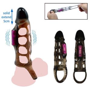 Sex toy massager Male Penis Vibrating Ring Expansion Penis Extender Sleeve For Men Delay Ejaculation G Spot Stimulator Ass Vibrator Adult props