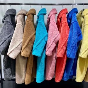 MX Cashmere Coat Designer Woolen Coats Womens Mid-Längd Lambool Cardigan Windbreaker Top Quality Foreign Style Thicked Loose Jacket