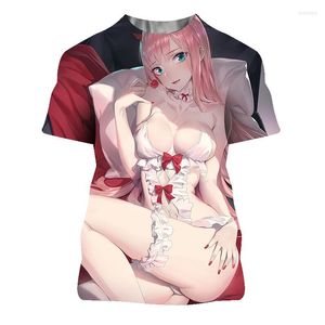 Herren T-Shirts Männer Frauen Mode T-Shirt Liebling im Franxx Hemd 3D Sexy Mädchen Null Zwei Hentai Camisetas Kinder Junge Hip Hop Tops T-Shirt