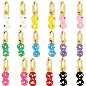 Hoop Earrings Unlimited Geometric Number 8 Small Earring Sweet Cute Candy Color Piercing Ear Ring For Women Fashion Party Jewelry Gifts