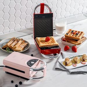 Pane Makers Electric Sandwich Maker 5 in 1 Macchina per la colazione multifunzionale per waffle a tempo Grill per uso domestico
