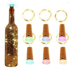 Струнки алмазные светодиодные винные бутылки из пробковых огней 15 мини -фей, работающий с аккумулятором, для рождественского декор для вечеринки для вечеринки для вечеринки